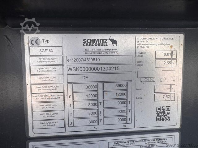 Tipper semitrailer SCHMITZ CARGOBULL Cargobull GOTHA SGF*S3 3 Achse Rollplane
