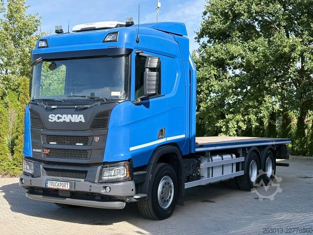 Flatbed truck SCANIA R500 6x4 Pritsche Retarder TOP!