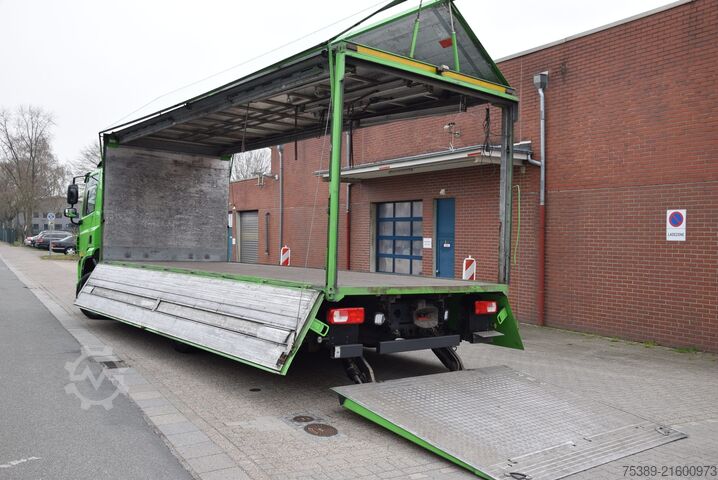 Beverage truck Daf CF 410 Böse Schwenkwandkoffer 7,10mLBW 2Ton
