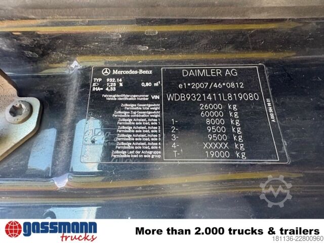 Kipper LKW Mercedes-Benz Actros 2641 K 6x4, Tele-Absetzanlage