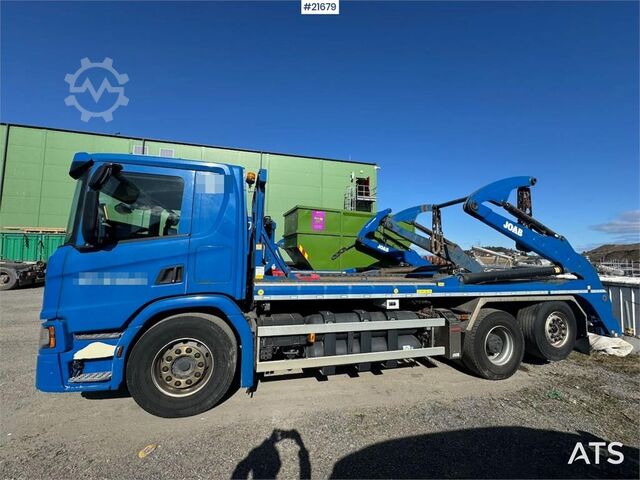 Portal arm system Scania P340 6x2 Skip Loader with Joab Body WATCH VIDEO