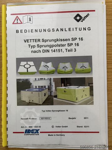 VETTER SP 16 rescue jump cushion Fire Brigade 16m CERTIFIED VETTER SP 16