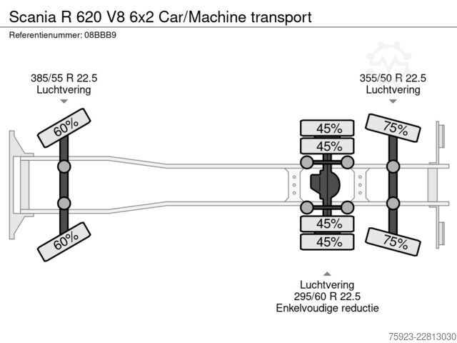 Autotransporter Scania R 620 V8 6x2 Car/Machine transport