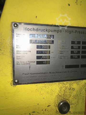 Hochdruckwasserstrahlanlage Hammelmann HDP 232