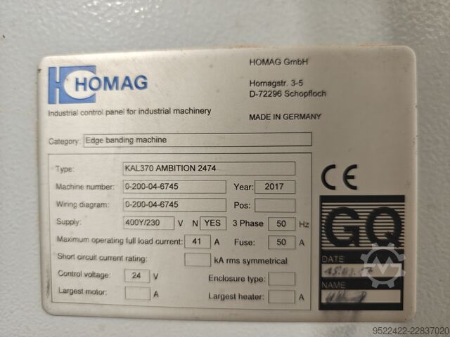 Kantenanleimmaschine mit Materialfördersystem HOMAG KAL370 AMBITION 2474