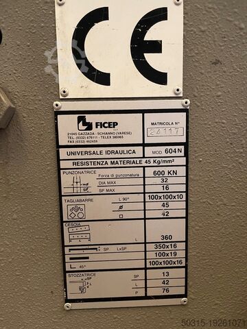 PUNCHING MACHINE FICEP 604 N FICEP 