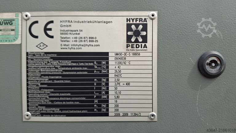 Ölkühler, Flüssigkeitskühler, Kühler Hyfra VWK90-DE-S
