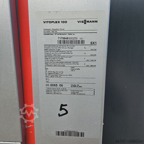 Heating System hot water boiler Viessmann VITOPLEX SX1 1400kw Weishaupt G30/2A 300-1800kw