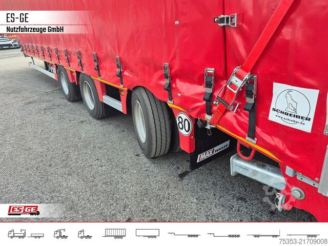 Low loader semitrailer FAYMONVILLE MAX Trailer MAX100 Semi-Tieflader Planenaufbau