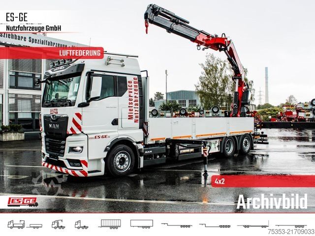 LKW mit Pritsche (offen) MAN TGX 26.480 6x2-4 LL CH mit Fassi F545RA.2.26
