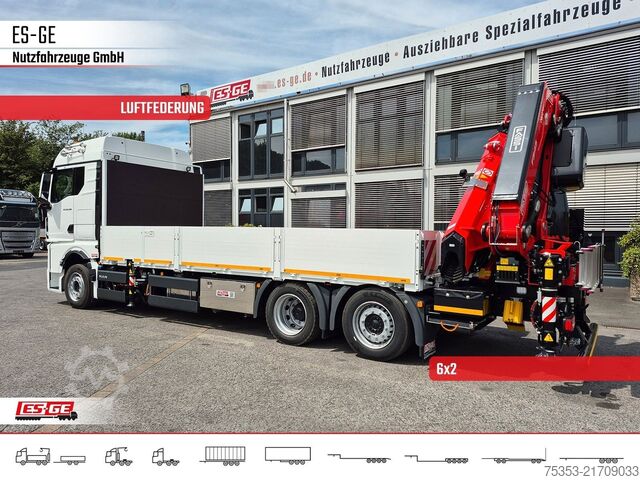 Flatbed truck MAN TGX 26.480 6x2-4 LL CH mit Fassi F545RA.2.26