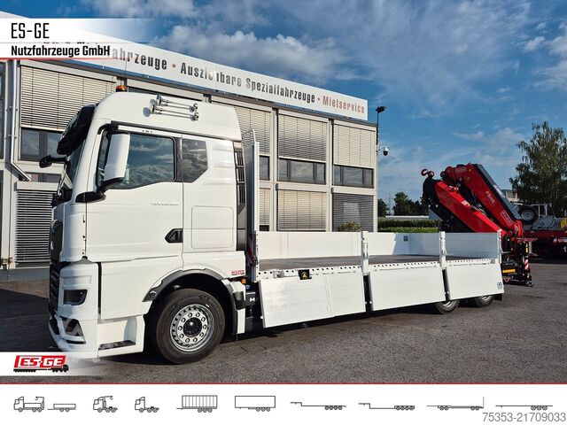 Flatbed truck MAN TGX 26.480 6x2-4 LL CH mit Fassi F545RA.2.26