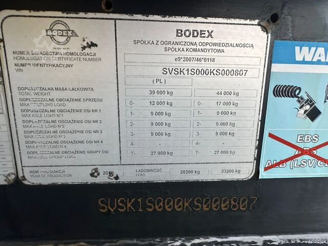 Kipper Bodex SHSCHROOT-OPLEGGER KIPPER/TIPPER /AUFLIEGER/TRA...