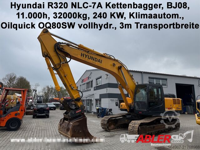 Chain excavator Hyundai R320 NLC-7A Kettenbagger OQ80
