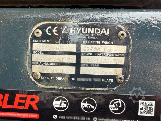 Chain excavator Hyundai R320 NLC-7A Kettenbagger OQ80