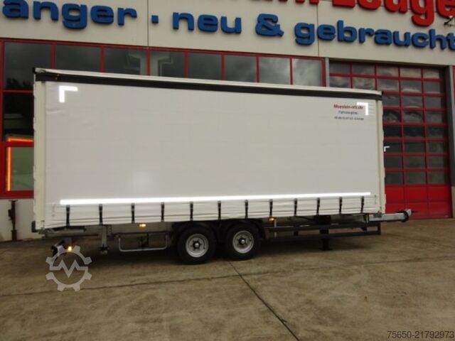 Open trailer with tarp Möslein TPW 105 D Schwebheim  Tandem- Planenanhänger Durchladen