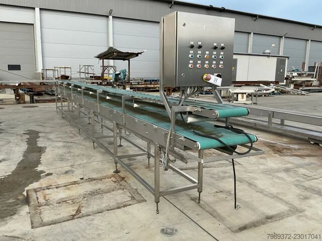 Conveyor belt 9.4 m Marel Salmon Typ: PPI Top Conveyor