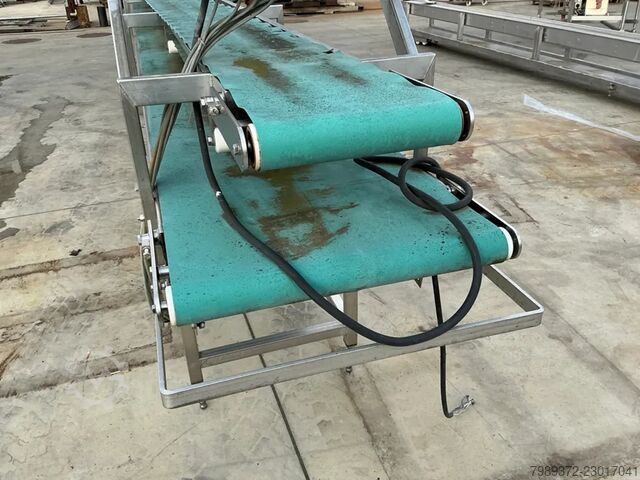 Conveyor belt 9.4 m Marel Salmon Typ: PPI Top Conveyor