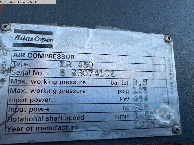 Schrauben Kompressor Atlas Copco ZR 450