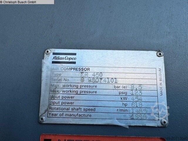 Schrauben Kompressor Atlas Copco ZR 450
