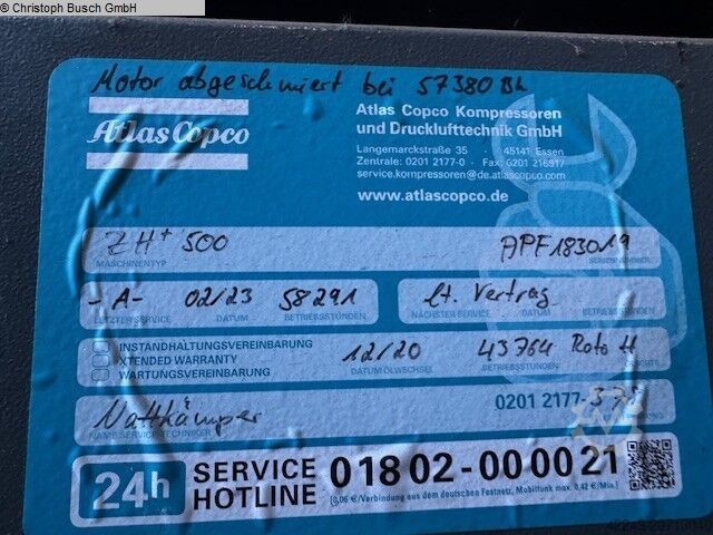 Schrauben Kompressor Atlas Copco ZR 450