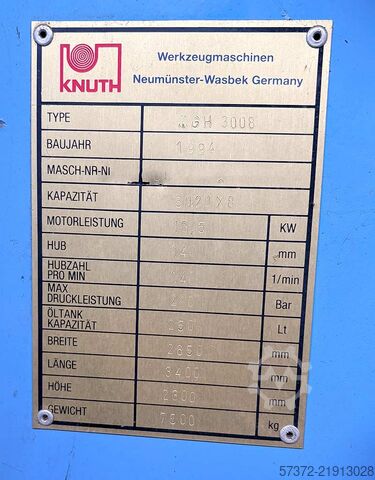 Plate Shear Durma/Knuth MGH 3008