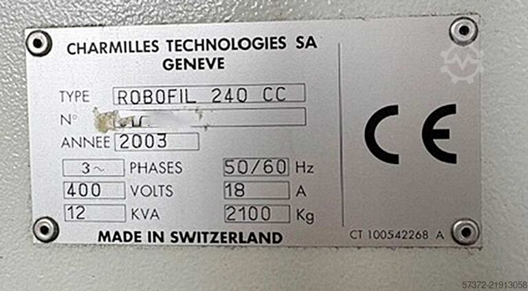 Wire EDM Machine Charmilles Robofil 240 CC