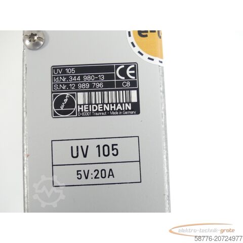 Component Heidenhain UV 105 ID 344 980-13 SN 12989796 generalüberholt mit 3 Mon. Gwl.