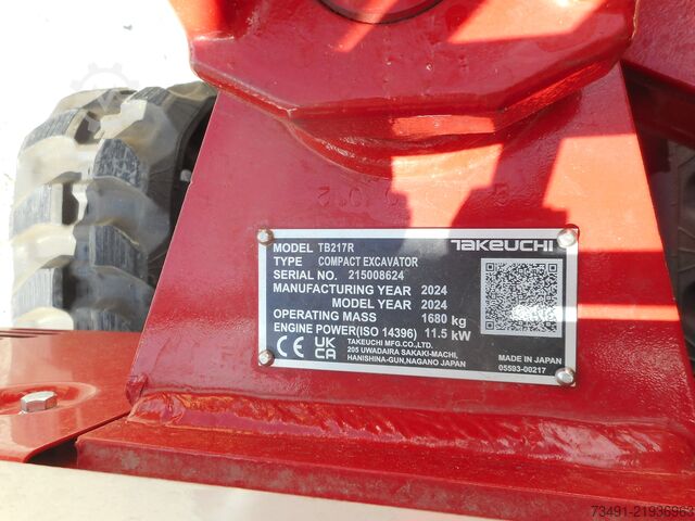 Mini excavator Takeuchi TB 217R ( 1.680kg )