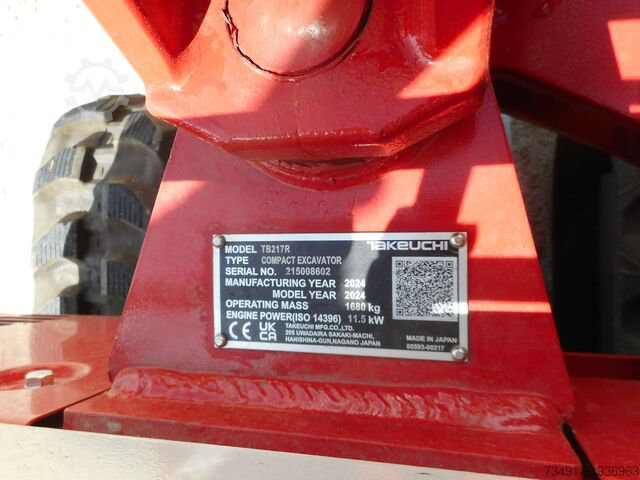 Mini excavator Takeuchi TB 217R ( 1.680kg )