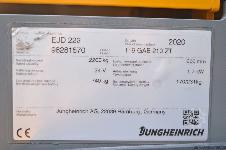 Hochhubwagen Jungheinrich EJD 222