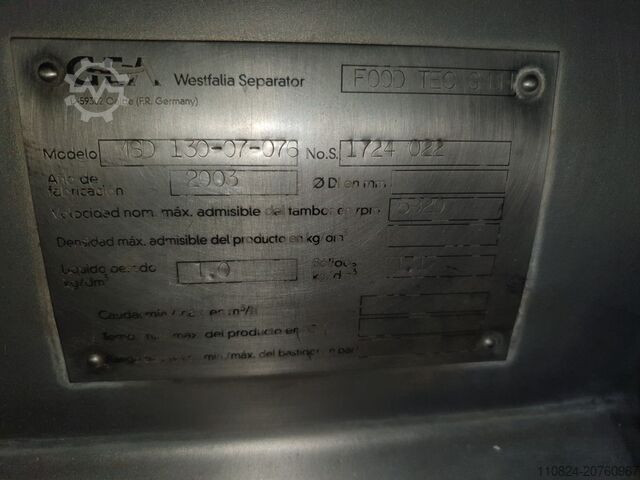 Kaltmilchentrahmungsseparator GEA Westfalia MSD 130-07-076