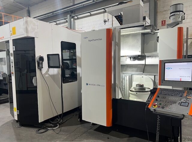 5-axis universal machining center MIKRON HPM 450U +SYSTEM 3R WORKPARTNER