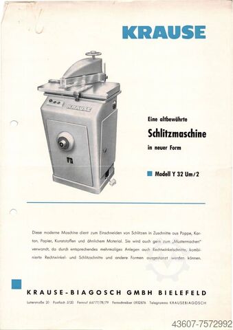 Corner Punching and Slot machine Krause Y 32 Um/2