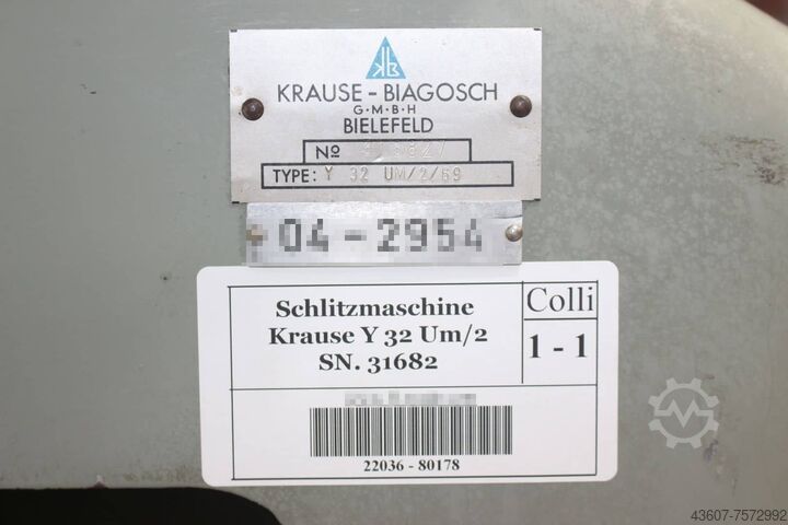 Corner Punching and Slot machine Krause Y 32 Um/2