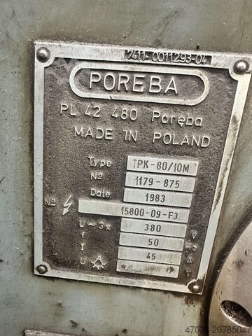 Leit-/Zugspindeldrehmaschine POREBA TPK 80 x 10.000