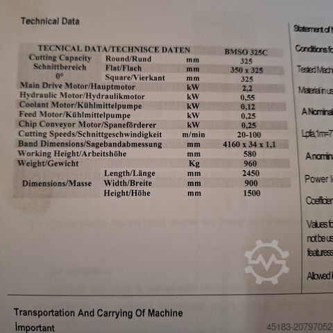 Band saw BEKA-MAK BMSO 335 C