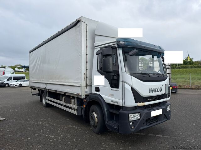 Curtainsider with sliding tarpaulins and tail lift Iveco EUROCARGO 120E25P