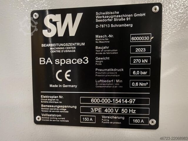 Horizontal machining center SW BA space3