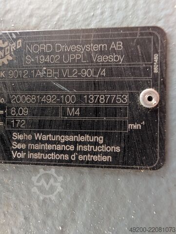 Agitator drive with stainless steel agitator Nord Drivesystem SK 9012.1AFBH VL2-90L/4