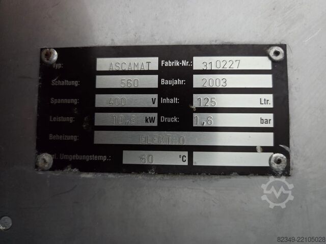 Meat processing machine Druckkochkessel ASCAMAT 125L