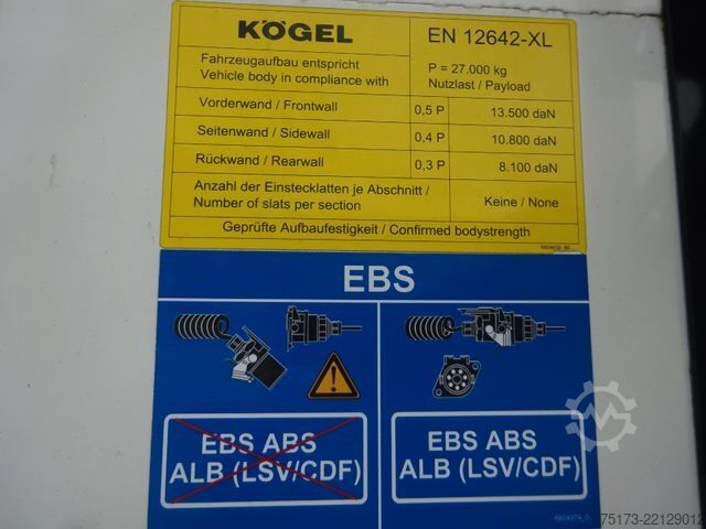 Open semitrailer with tarp KÖGEL Euro Trailer Mega Curtainslider