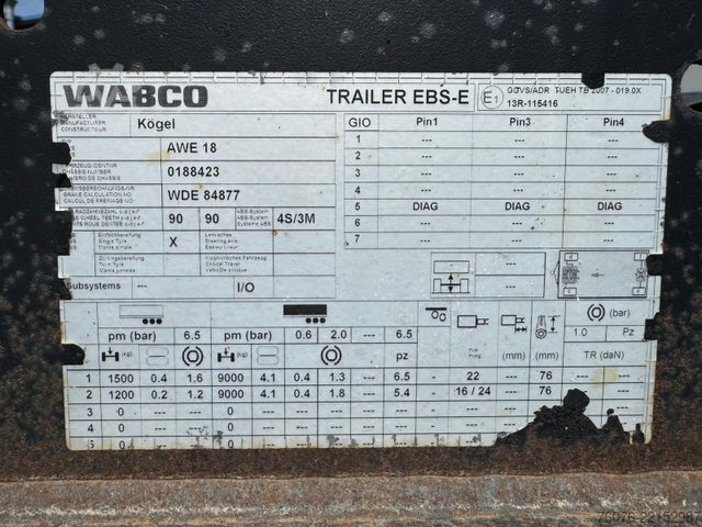 Swap chassis trailer KÖGEL AW18 - 2 Achs Lafette