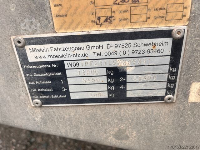 Open trailer with tarp MÖSLEIN TP 11-D Tandem Schiebeplane, Edscha