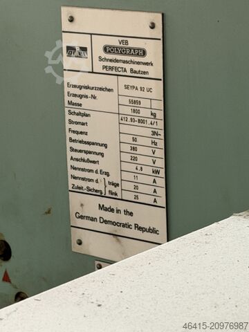 Paper cutting machine Perfecta Seypa 92