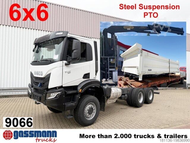Kipper LKW Iveco T-Way 360 6x6, Kran 12-21m/t