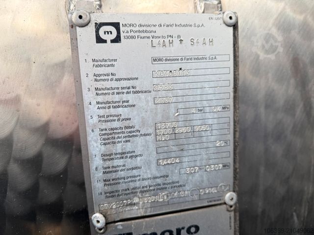 Saugwagen MAN TGA 26.400 6x4 MORO 13.700 l. ADR Edelstahl