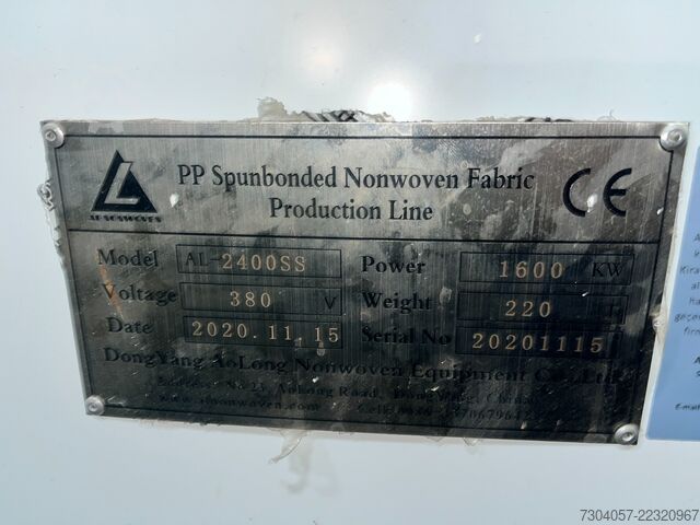 Nonwoven Fabric Production Line DongYang Aalong Nonwoven AL 2400 SS PP Spun-Bond Machine Line