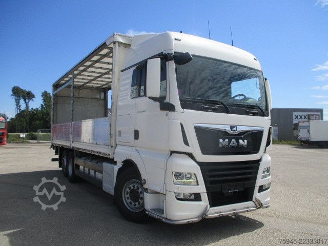 Flatbed truck with tarp MAN TGX 26.460, LBW mit 2.500 kg, Retarder