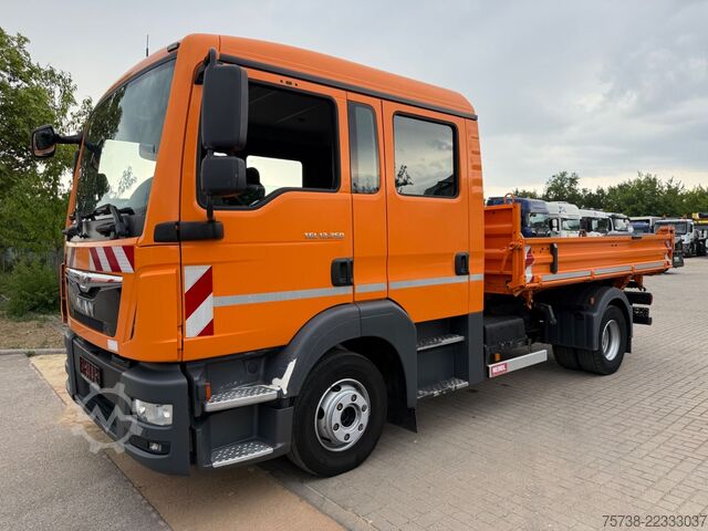 Three-sided tipper truck MAN TGL 12.250 Meiller/DoKa 6Sitze/2xAHK/Klima/EURO6